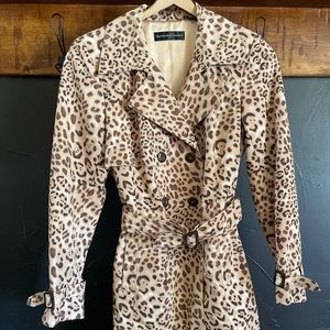Dana Bachman Leopard Print Trench Coat